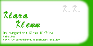 klara klemm business card